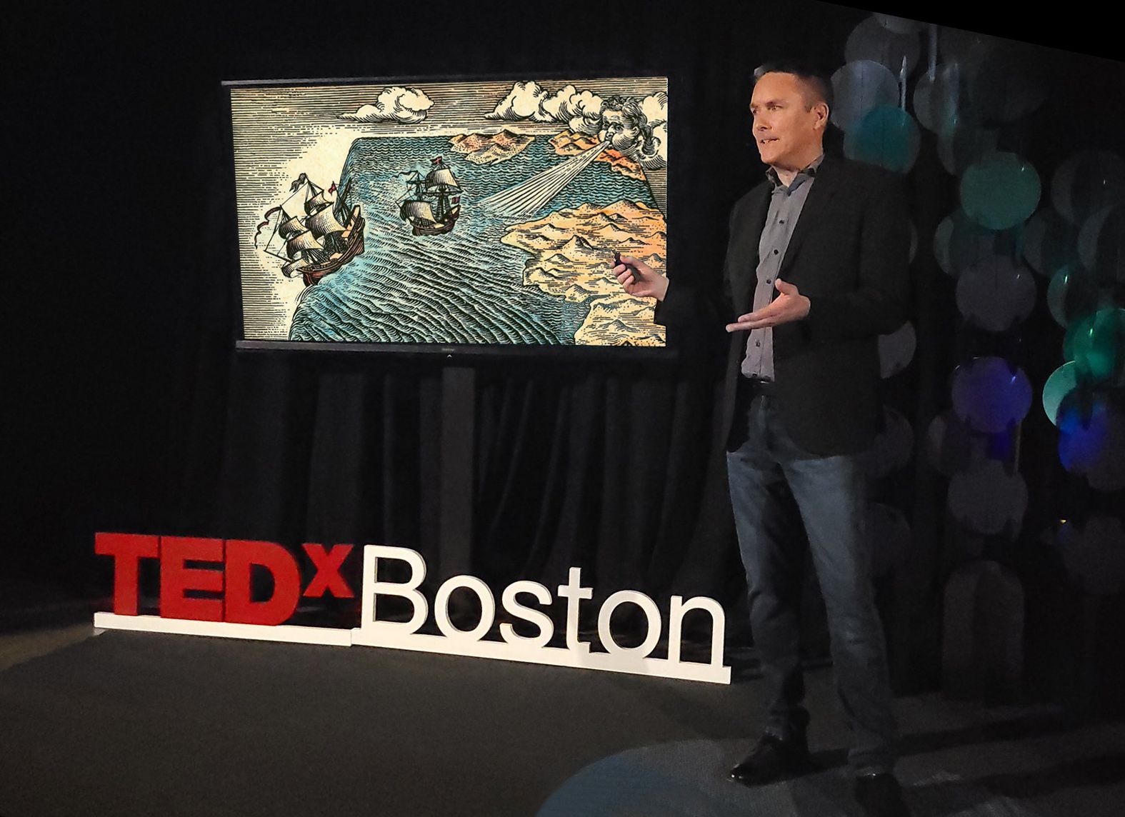 Richard Vevers delivering a TED talk on ocean health